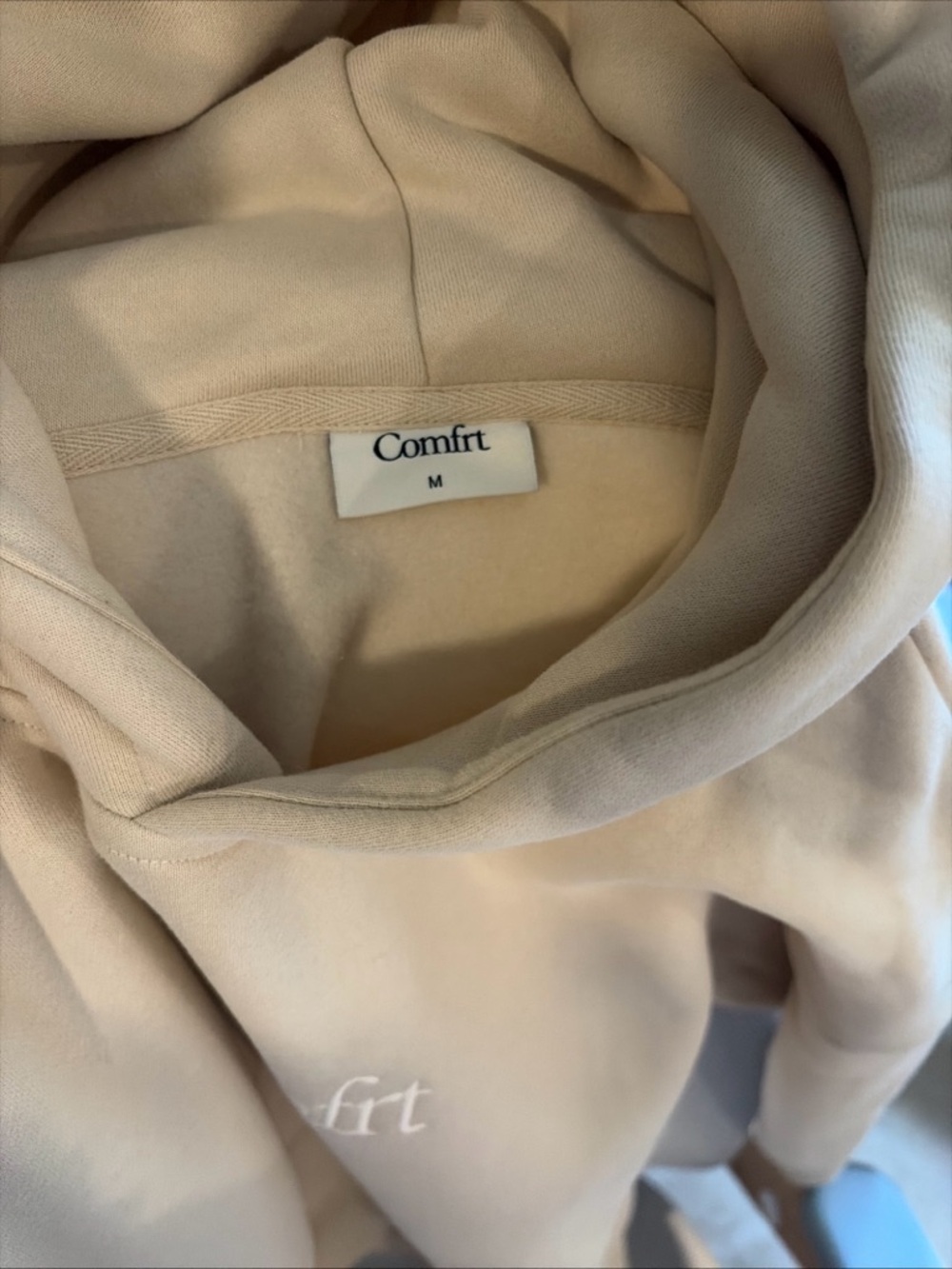 Comfrt Women's Hoodie in Cream - Picture 2 of 3